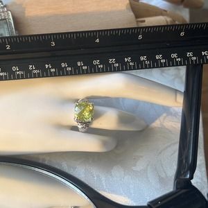 Square lemon, yellow gemstone PD stamped